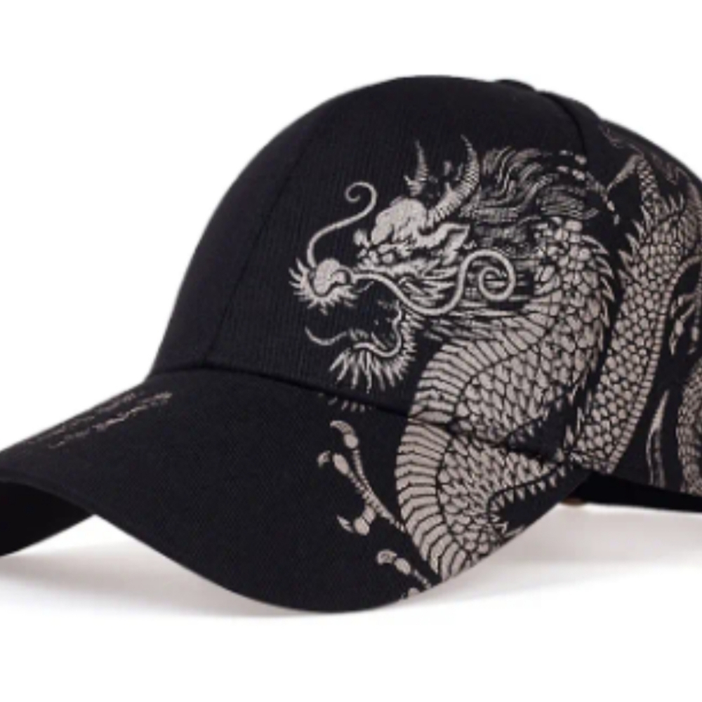 New Golden Dragon Print Baseball Cap, Hat, T2MIS
